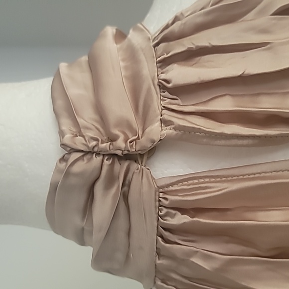 NWT ZARA PLEATED BLUSH SLEEVELESS TOP W/CHAIN LINK DETAIL - Picture 4 of 11